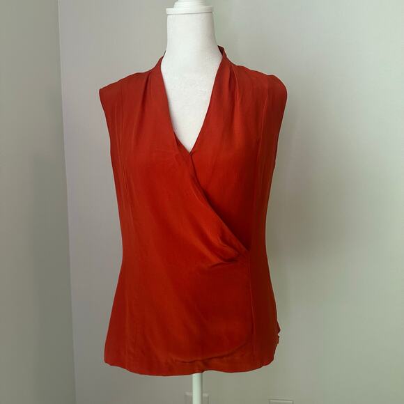 Classiques Entier dark orange sleeveless silk top size 4 - Picture 2 of 13